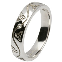 14kt White Gold Celtic Recessed Pressure Set Diamo