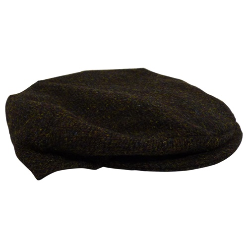 Hanna  Donegal Touring Style Harris Tweed Cap, Peat Color