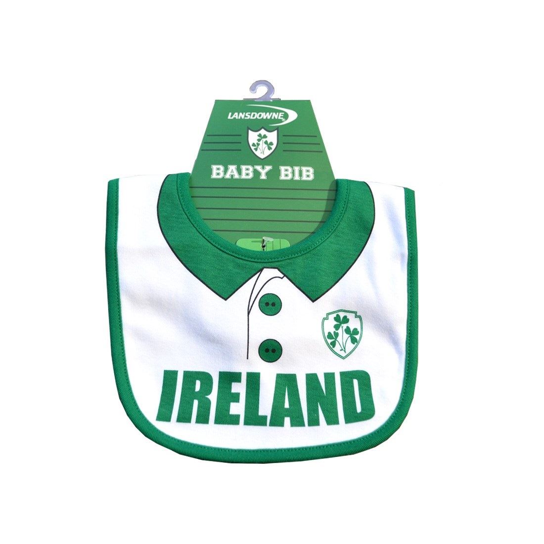 Throw Baby Rugby Ireland Baby Rugby Shirt Bib, White at eIrish.com