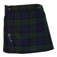 Girls Black Watch Tartan Skirt, Size 2