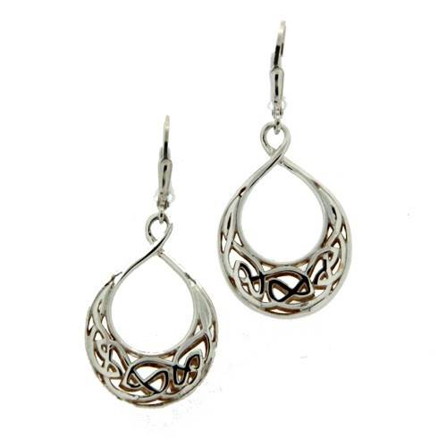 Keith Jack Window To the Soul Teardrop Leverback Earrings Sterling Silver and 22K Gilded